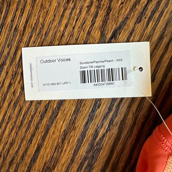 Outdoor Voices‎ Zoom 7/8 Legging Sunstone/Paprika/Peach, Size XXSmall, NWT - Picture 8 of 10